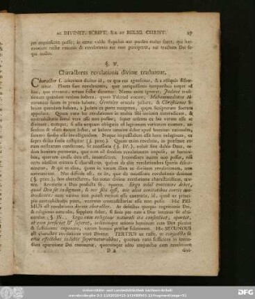 §. V. Characteres revelationis divinae traduntur.