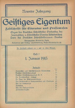 Heft 7 (1. Januar 1913)