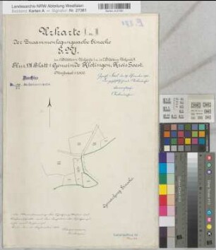 Einecke (Welver), Zusammenlegung Einecke, Urkarte 1 und 2 Klotingen Flur 7,1