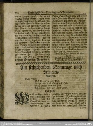 Am sechzehenden Sonntage nach Trinitatis