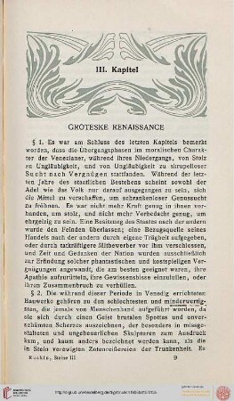 III. Groteske Renaissance