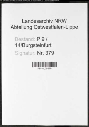 Sterberegister Standesamt Burgsteinfurt