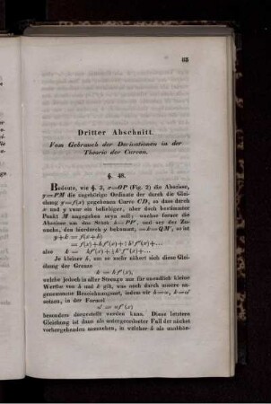 Dritter Abschnitt. Vom Gebrauch der Derivationen in der Theorie der Curven. §. 48-68.