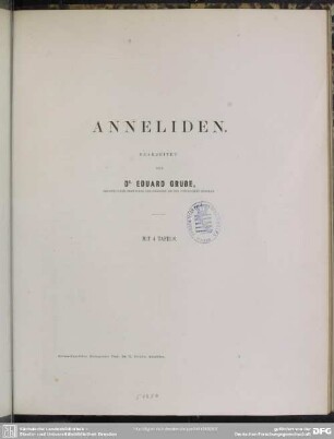 Zoologischer Theil ; Bd.2, [Abth. 3]: Anneliden