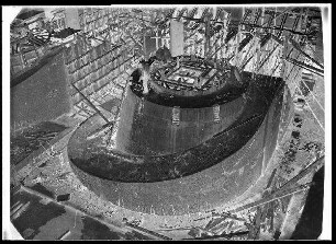 Staustufe Limbach. Krafthaus, Kegel und Rampe der Turbine I.