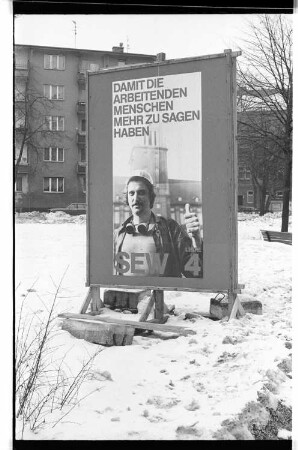 Kleinbildnegative: Wahlplakat SEW, 1979