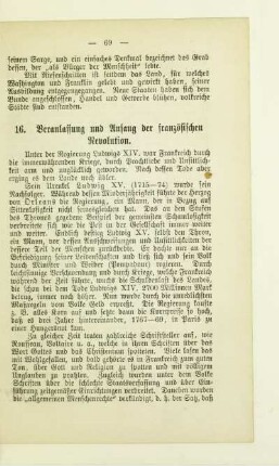 16. Veranlassung und Anfang der französischen Revolution