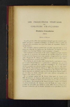Les Procuctions Végétales Des Colonies Francaises.