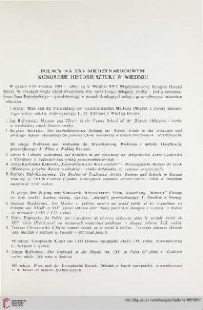 Polacy na XXV Międzynarodowym Kongresie Historii Sztuki w Wiedniu