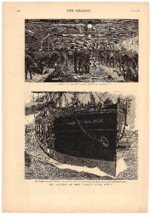 The Return of the Troops from Egypt.- The Chargers of the Royal Horse Guards (Blue) in the Shed at the Docks.- The "Assyrian Monarch" coming up the River with Detachments of the First Life Guards and the Royal Horse Guards (Blue)