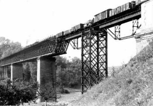 Schwäbisch Hall Kochviadukt 1367 Behelfsbrücke Güterzug