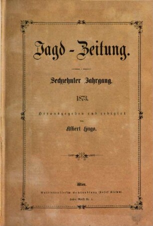 Jagd-Zeitung. 16, 16. 1873