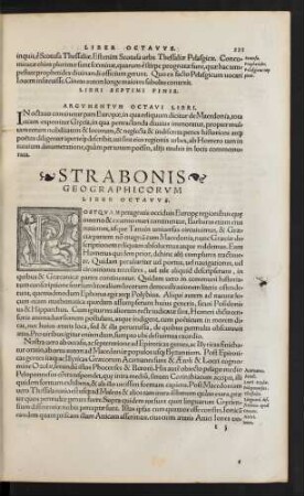 Strabonis Geographicorum Liber Octavus.