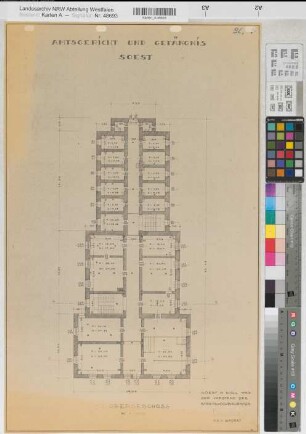 Soest, Amtsgericht und Gefängnis, 1. Obergeschoss, Grundriss