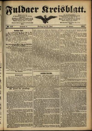 Ausgabe vom Freitag, den 24. Juni 1910.