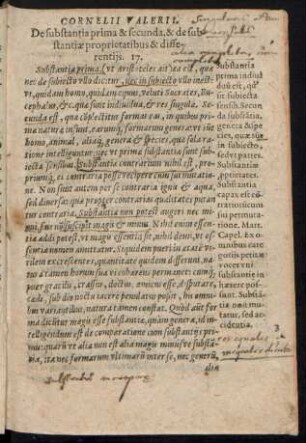 De substantia prima & secunda ... proprietatibus & differentiis. 17.