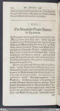 [XXXIX.] Die königliche Stadt Madrit, in Spannien