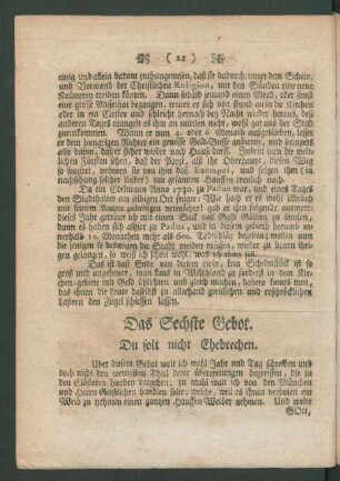 Das Sechste Gebot.