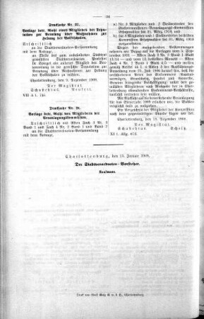 In nicht öffendlicher Sitzung (27,28), 20. Januar 1909