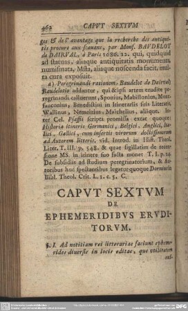 Caput Sextum De Ephemeridibus Eruditorum