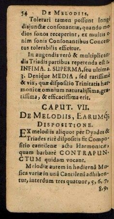 Caput VII. De Melodiis, Earumq[ue] Dispositione.