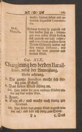 Cap. XIX. Chargirung bey beeden Bataillons, nebst Anweißung.