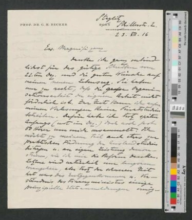 Brief an Werner von Melle