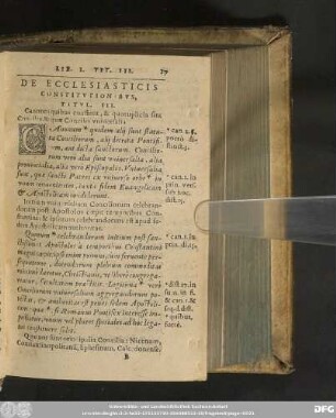 De Ecclesiastici Constitutionibus, Titul. III.