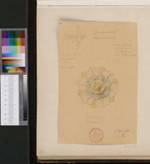 Rosette aus dem Gewölbe des Arkadenumgangs, Konstruktion der Befestigung (Detail)