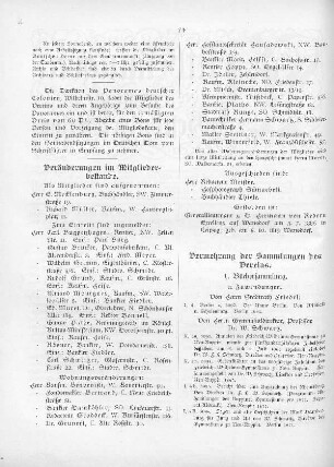 Vermehrung der Sammlungen des Vereins