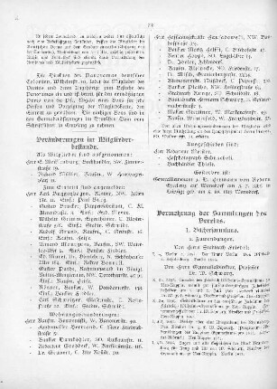 Vermehrung der Sammlungen des Vereins