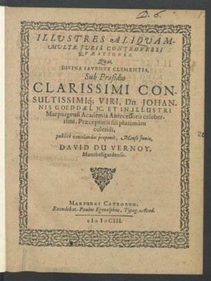 Illustres Aliquammultae Iuris Controversi Quaestiones