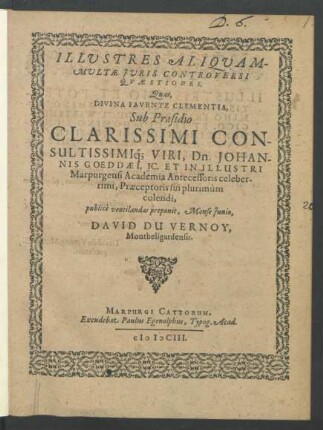 Illustres Aliquammultae Iuris Controversi Quaestiones