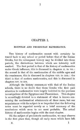 Chapter I. Egyptian and Phoenician Mathematics.