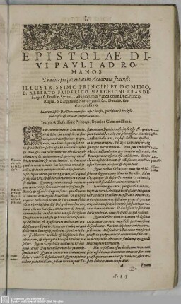Epistolae Divi Pauli Ad Romanos