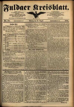 Ausgabe vom Montag, den 28. August 1905.