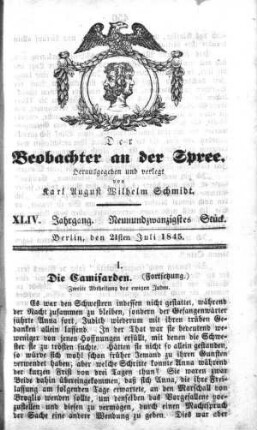 29. Stück, 21. Juli 1845