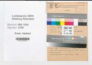 Entnazifizierung Herbert Erwin , geb. 16.11.1918 (Oberfeldwebel)