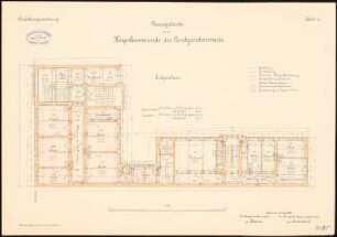 Dienstgebäude für das Korpskommando der Landgendarmerie, Berlin-Moabit: Dienstgebäude: Grundriss Erdgeschoss 1:100