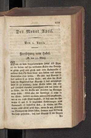Der Monat April.