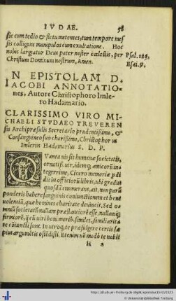 In Epistolam Iacobi Anotationes.