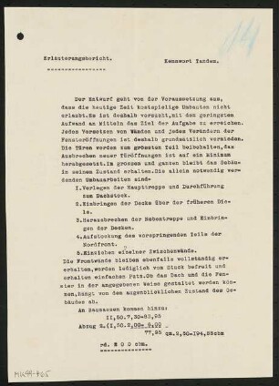 Umbau eines Landhauses Monatskonkurrenz Februar 1933: Erläuterungsbericht