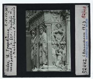 Arles, St. Trophime : Westportal, rechtes Gewände[?], Paulus und Martyrium des Stefanus
