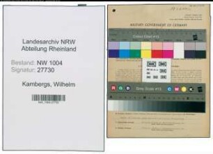 Entnazifizierung Wilhelm Kambergs , geb. 13.12.1920 (Kaufm.Angestellter)