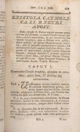 Epistola Catholica II. B. Petri Apost. Caput I - [Caput III.]
