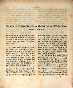Verhandlungen des Landrathes von Mittelfranken. 1846, Separat-Protokoll