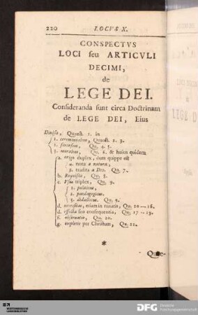 Locvs X. De Lege Dei.