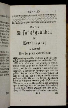 I. Capitel. Von der practischen Medicin.