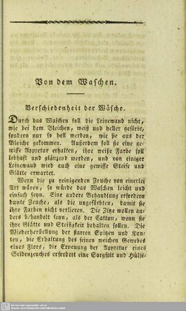 Von dem Waschen