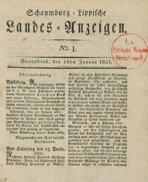 1sten Januar-31sten December = Nro. 1-53